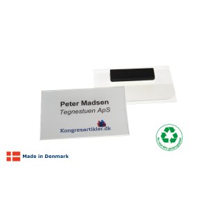 Deluxe navneskilt med magnet - 51x80 mm - Serie 33