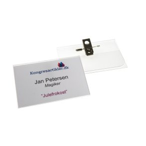 Navneskilte med klemme