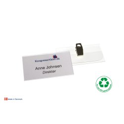 Deluxe navneskilt med klemme - 40x75 mm - Serie 38