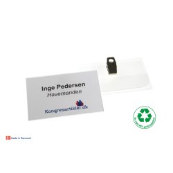 Deluxe navneskilt med klemme - 51x80 mm - Serie 38