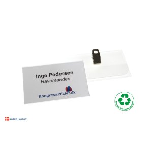 Deluxe navneskilt med klemme - 51x80 mm - Serie 38