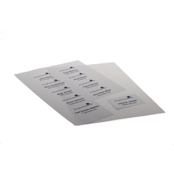 Navneskilt med clips og nl - 51x80 mm - Serie 14