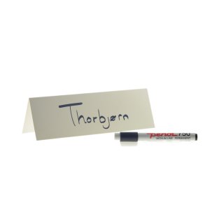 Bordskilte 80x250mm, karton 'klar til brug' 