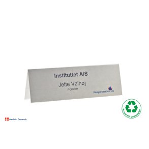 Deluxe transparent Bordskilteholder, 80x250 mm, 70% genanvendt plast