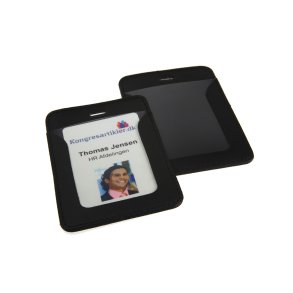 ID-kortholder - Sort lder look, hjformat 