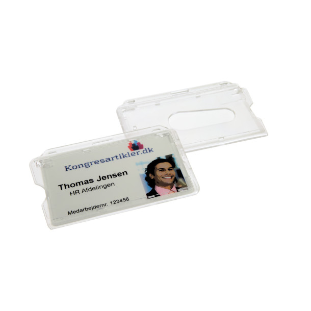 ID-kortholder - Lukket m. fingerhul, glasklar