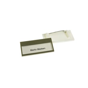 Reversskilte m. rude og clips/nl - 35x70mm, guld