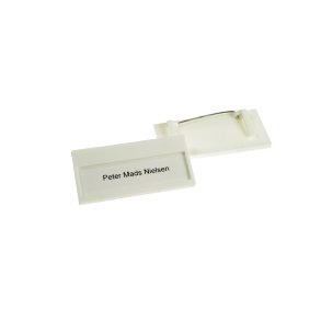 Reversskilte m. rude og clips/nl - 35x70mm, hvid 