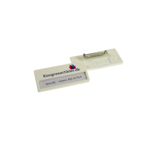 Reversskilte m. rude og magnet - 33x70mm, hvid 