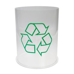 Indsamlings cylinder med recycle-logo
