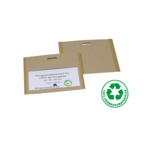 Lukket kongresmrke af 100% genanvendt pap - 54x90 mm